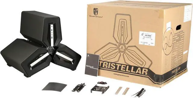 Alt view image 10 of 10 - Deepcool TriStellar Black SPCC Mini-ITX Computer Case ATX PS2 Power Supply
