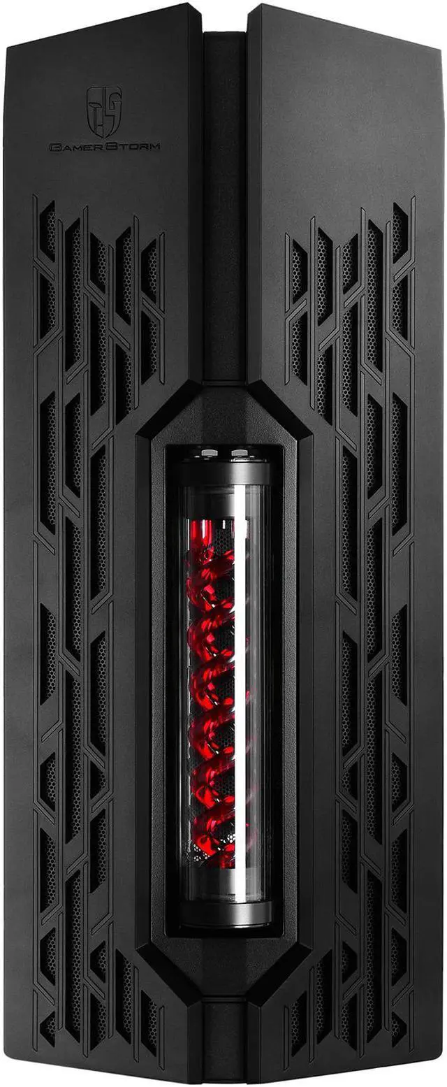 Alt view image 2 of 16 - DEEPCOOL GENOME The worldwide first unique PC case with integrated 360mm liquid cooling system Black case with Red helix