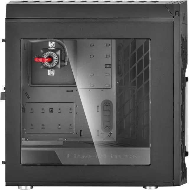 Alt view image 3 of 16 - DEEPCOOL GENOME The worldwide first unique PC case with integrated 360mm liquid cooling system Black case with Red helix