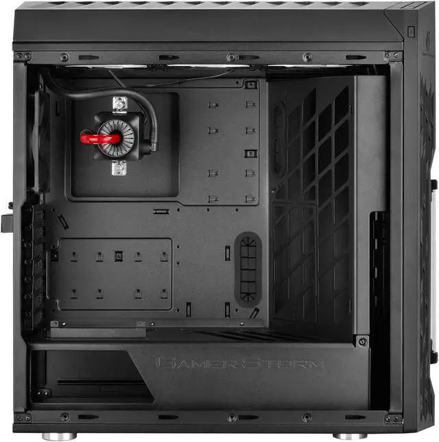 Alt view image 4 of 16 - DEEPCOOL GENOME The worldwide first unique PC case with integrated 360mm liquid cooling system Black case with Red helix
