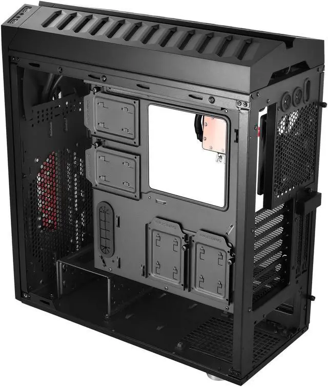 Alt view image 7 of 16 - DEEPCOOL GENOME The worldwide first unique PC case with integrated 360mm liquid cooling system Black case with Red helix