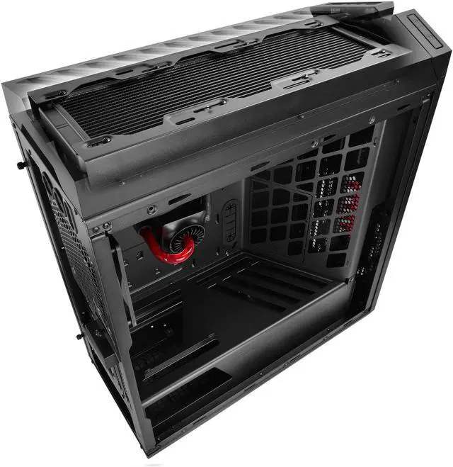 Alt view image 9 of 16 - DEEPCOOL GENOME The worldwide first unique PC case with integrated 360mm liquid cooling system Black case with Red helix