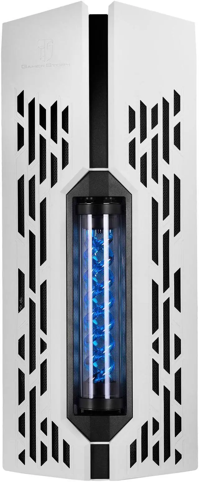 Alt view image 2 of 20 - DEEPCOOL GENOME The worldwide first unique PC case with integrated  360mm liquid cooling system White case with Blue helix