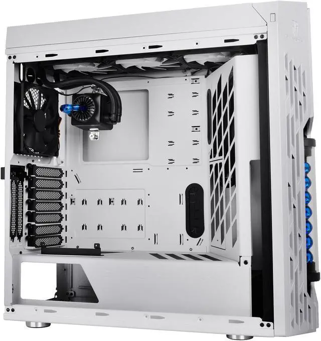 Alt view image 5 of 20 - DEEPCOOL GENOME The worldwide first unique PC case with integrated  360mm liquid cooling system White case with Blue helix