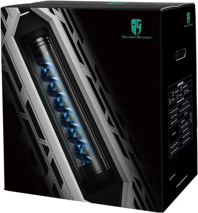 Alt view image 20 of 20 - DEEPCOOL GENOME The worldwide first unique PC case with integrated  360mm liquid cooling system White case with Blue helix