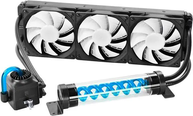 Alt view image 16 of 20 - DEEPCOOL GENOME The worldwide first unique PC case with integrated  360mm liquid cooling system White case with Blue helix