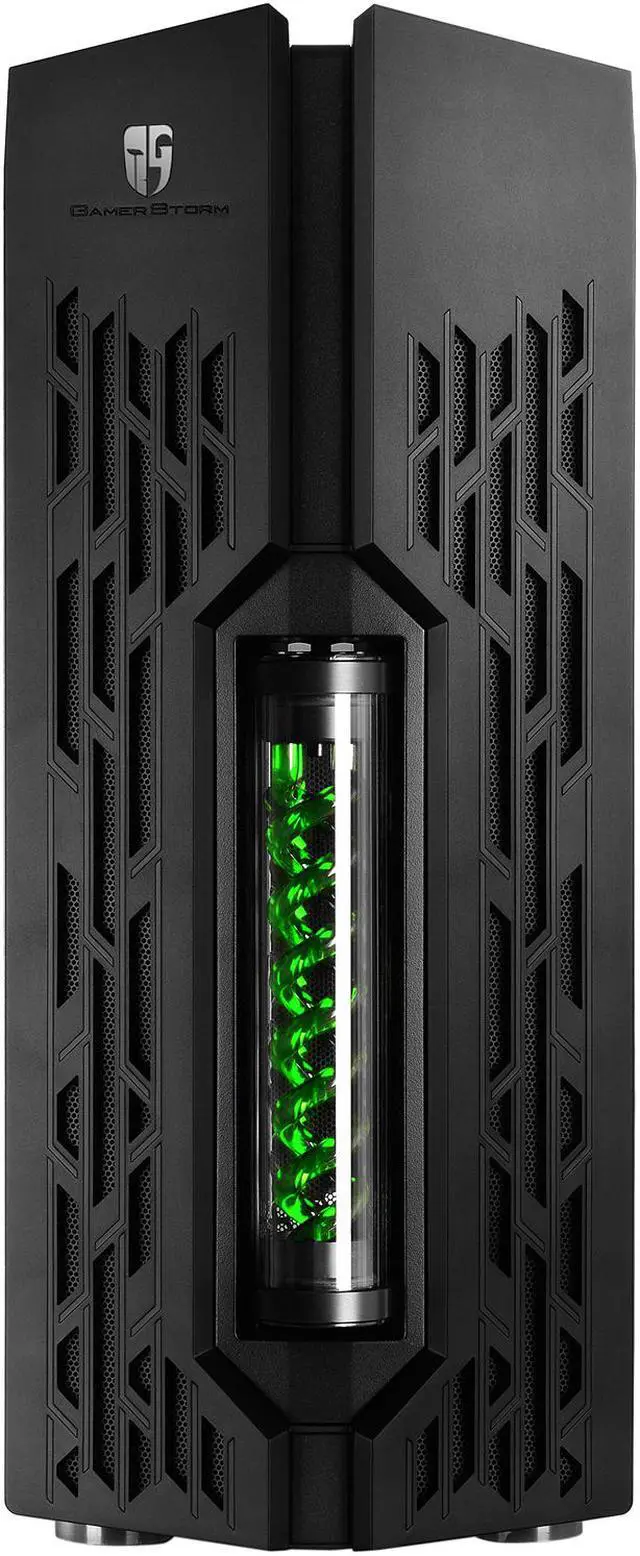 Alt view image 2 of 11 - DEEPCOOL GENOME II The Upgraded worldwide first unique gaming case with integrated 360mm liquid cooling system Black case with Green helix