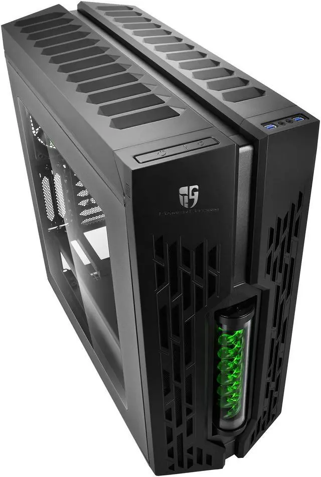 Alt view image 3 of 11 - DEEPCOOL GENOME II The Upgraded worldwide first unique gaming case with integrated 360mm liquid cooling system Black case with Green helix