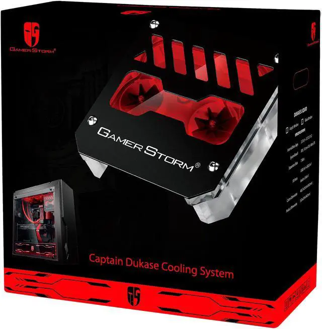 Alt view image 11 of 11 - DEEPCOOL Gamer Storm DUKASE LIQUID-ATX Mid Tower Computer Case 240mm liquid Cooling System Pre-installed, LED Lighting System, Visible Fluid Flow
