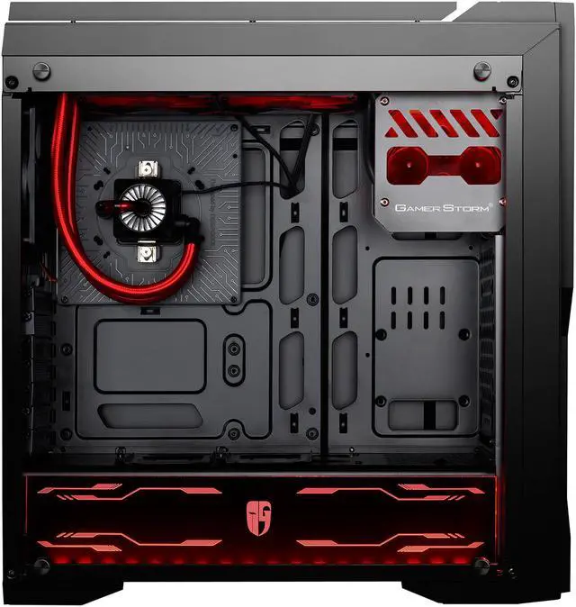 Alt view image 4 of 11 - DEEPCOOL Gamer Storm DUKASE LIQUID-ATX Mid Tower Computer Case 240mm liquid Cooling System Pre-installed, LED Lighting System, Visible Fluid Flow