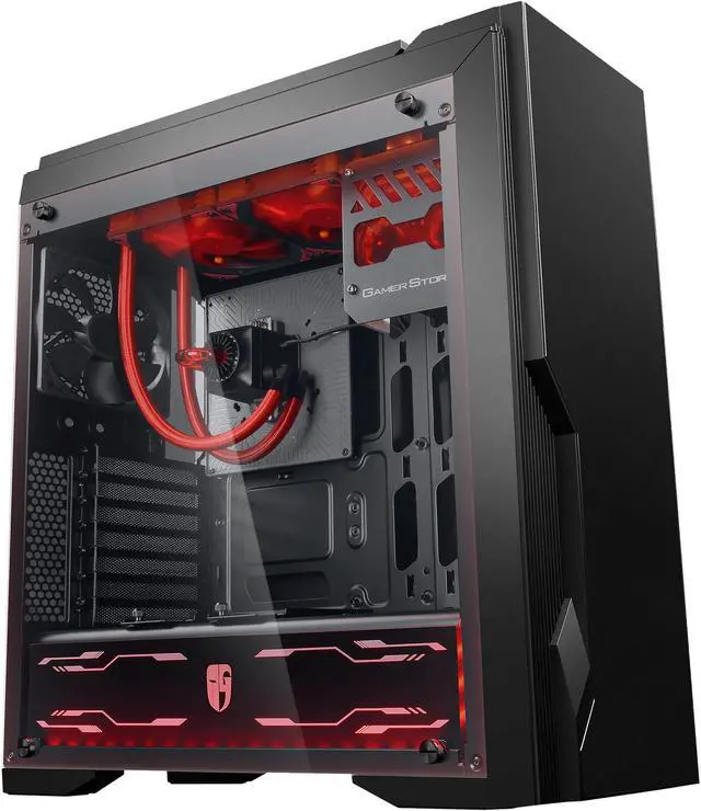 Main image of DEEPCOOL Gamer Storm DUKASE LIQUID-ATX Mid Tower Computer Case 240mm liquid Cooling System Pre-installed, LED Lighting System, Visible Fluid Flow