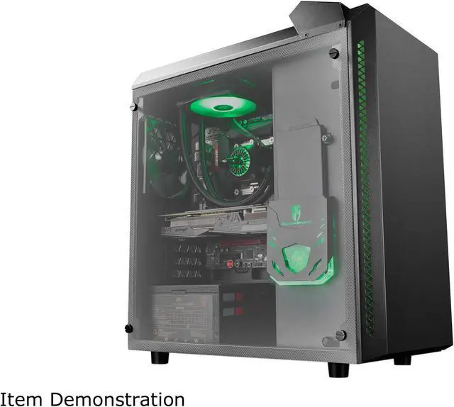 Alt view image 18 of 20 - DEEPCOOL Gamer Storm BARONKASE LIQUID Black ATX Mid Tower with 120mm AIO Water Cooling System pre-installed SECC/Tempered Glass Computer Case with Controllable RGB Lighting System
