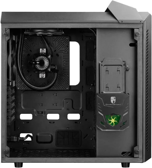 Alt view image 4 of 20 - DEEPCOOL Gamer Storm BARONKASE LIQUID Black ATX Mid Tower with 120mm AIO Water Cooling System pre-installed SECC/Tempered Glass Computer Case with Controllable RGB Lighting System