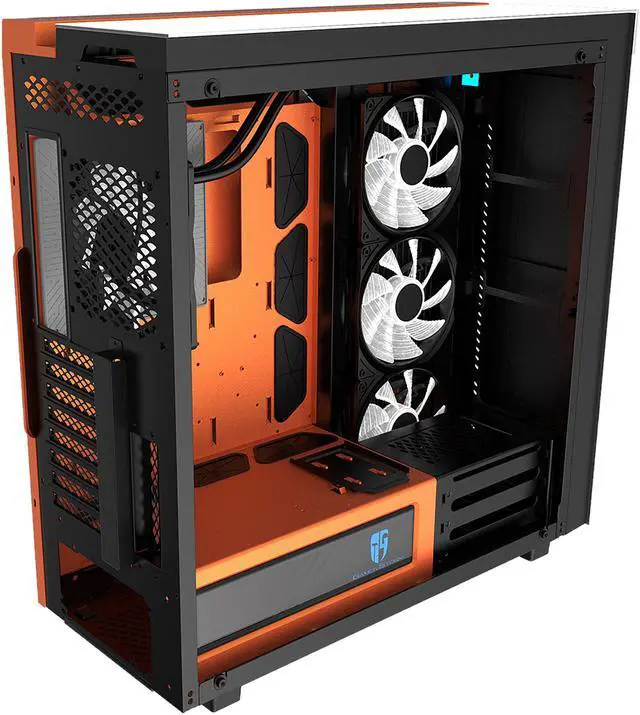 Alt view image 12 of 20 - DEEPCOOL Gamer Storm New Ark 90 Electro Limited Edition EATX Mid-Tower Case with Integrated 280mm Liquid Cooling System, 4 x 140mm RGB Fans, Tempered Glass Side Panel, RGB Lighting System
