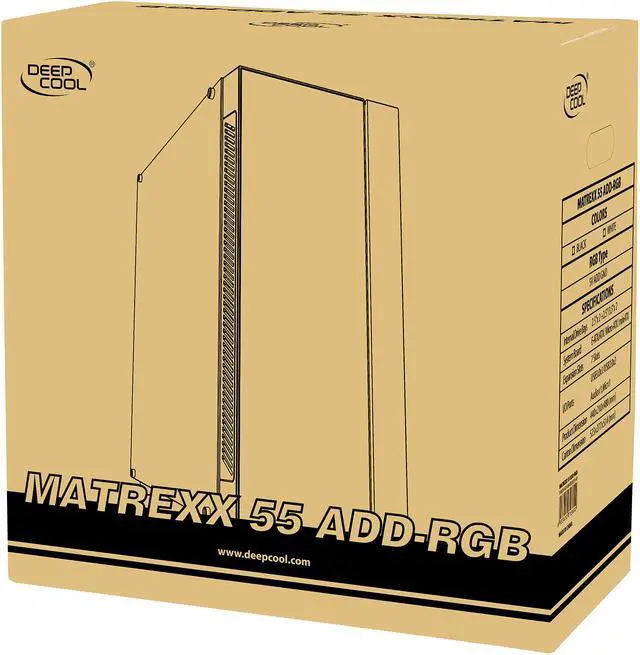 Alt view image 19 of 19 - DEEPCOOL MATREXX 55 ADD-RGB 3F ATX Mid-Tower Case 3x120mm ADD-RGB Fans Full-size Tempered Glass Motherboard SYNC Control ADD-RGB Lighting System