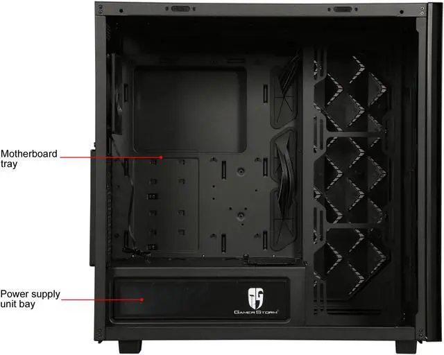 Alt view image 6 of 10 - DEEPCOOL Gamer Storm MACUBE 550 Black Full-Tower Case Concise Design Tempered Glass And Magnetic Panel 0.8mm SGCC Steel Dragon Ventilation Holes