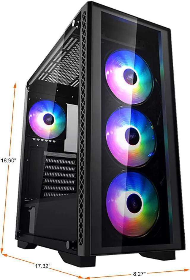 Alt view image 2 of 12 - DEEPCOOL MATREXX 50 ADD-RGB 4F Mid-Tower Case 4x120mm ADD-RGB Fans, Full-size Tempered Glass Side And Front Panel, Motherboard SYNC Control