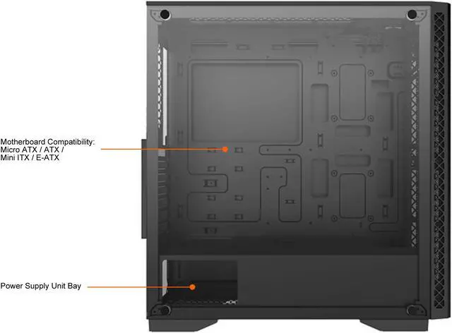 Alt view image 5 of 12 - DEEPCOOL MATREXX 50 ADD-RGB 4F Mid-Tower Case 4x120mm ADD-RGB Fans, Full-size Tempered Glass Side And Front Panel, Motherboard SYNC Control