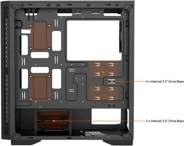 Alt view image 7 of 12 - DEEPCOOL MATREXX 50 ADD-RGB 4F Mid-Tower Case 4x120mm ADD-RGB Fans, Full-size Tempered Glass Side And Front Panel, Motherboard SYNC Control