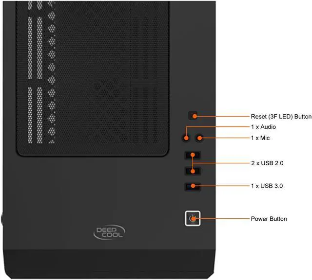 Alt view image 10 of 12 - DEEPCOOL MATREXX 50 ADD-RGB 4F Mid-Tower Case 4x120mm ADD-RGB Fans, Full-size Tempered Glass Side And Front Panel, Motherboard SYNC Control