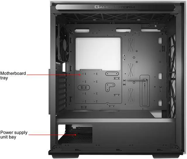 Alt view image 15 of 18 - DEEPCOOL Gamer Storm MACUBE 310 White ATX Mid Tower  Case Full-size Magnetic Tempered Glass Built-in Fan Hub and Graphics Card holder