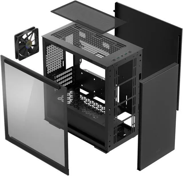 Alt view image 14 of 17 - DeepCool MACUBE 110 Micro ATX Case with Full-size Magnetic Tempered Glass Removable HDD Cage and Built-in Graphics Card Holder - Black