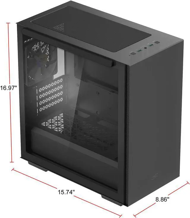 Alt view image 10 of 17 - DeepCool MACUBE 110 Micro ATX Case with Full-size Magnetic Tempered Glass Removable HDD Cage and Built-in Graphics Card Holder - Black