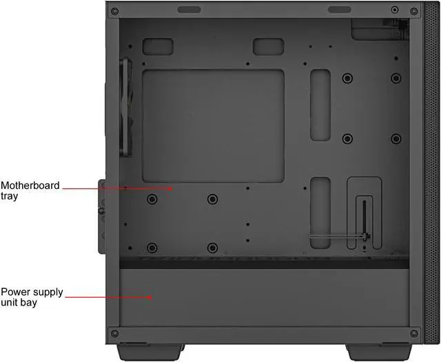 Alt view image 7 of 17 - DeepCool MACUBE 110 Micro ATX Case with Full-size Magnetic Tempered Glass Removable HDD Cage and Built-in Graphics Card Holder - Black