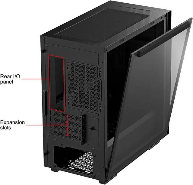 Alt view image 12 of 17 - DeepCool MACUBE 110 Micro ATX Case with Full-size Magnetic Tempered Glass Removable HDD Cage and Built-in Graphics Card Holder - Black
