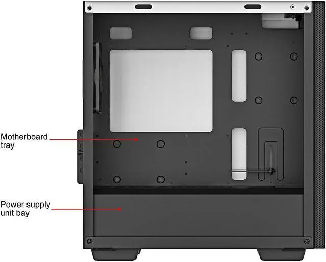 Alt view image 7 of 17 - DeepCool MACUBE 110 WH Micro ATX Case with Full-size Magnetic Tempered Glass Removable HDD Cage and Built-in Graphics Card Holder - White