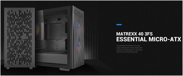 Alt view image 10 of 13 - DeepCool MATREXX 40 3FS with Full-size Tempered Glass Side Panel, High Airflow Cooling, Three Included Fans, and Removable Drive Cage Micro ATX/Mini ITX Tower Case