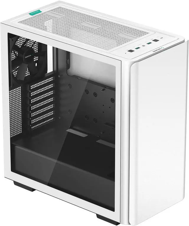 Alt view image 4 of 14 - DeepCool CK500 WH Mid-Tower ATX Case, Full-Size Tempered Glass Window, Two Pre-Installed 140mm Airflow Fans, E-ATX Motherboard Support, Front I/O USB Type-C, White