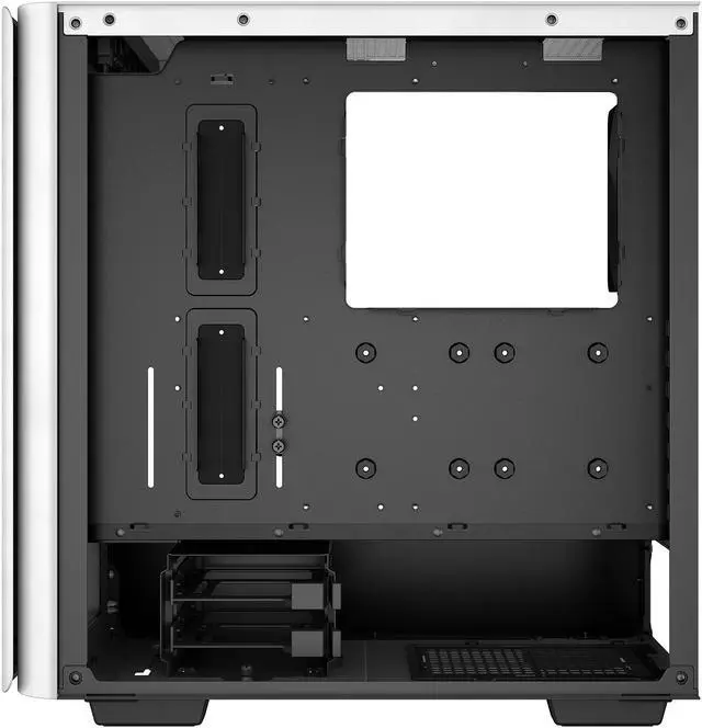 Alt view image 5 of 14 - DeepCool CK500 WH Mid-Tower ATX Case, Full-Size Tempered Glass Window, Two Pre-Installed 140mm Airflow Fans, E-ATX Motherboard Support, Front I/O USB Type-C, White