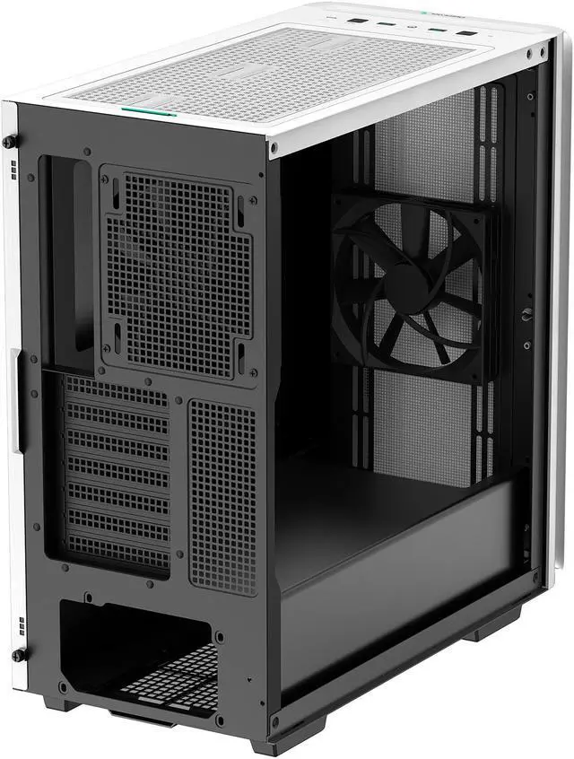 Alt view image 7 of 14 - DeepCool CK500 WH Mid-Tower ATX Case, Full-Size Tempered Glass Window, Two Pre-Installed 140mm Airflow Fans, E-ATX Motherboard Support, Front I/O USB Type-C, White
