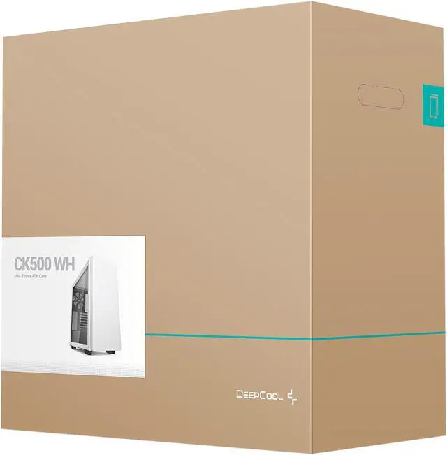 Alt view image 14 of 14 - DeepCool CK500 WH Mid-Tower ATX Case, Full-Size Tempered Glass Window, Two Pre-Installed 140mm Airflow Fans, E-ATX Motherboard Support, Front I/O USB Type-C, White