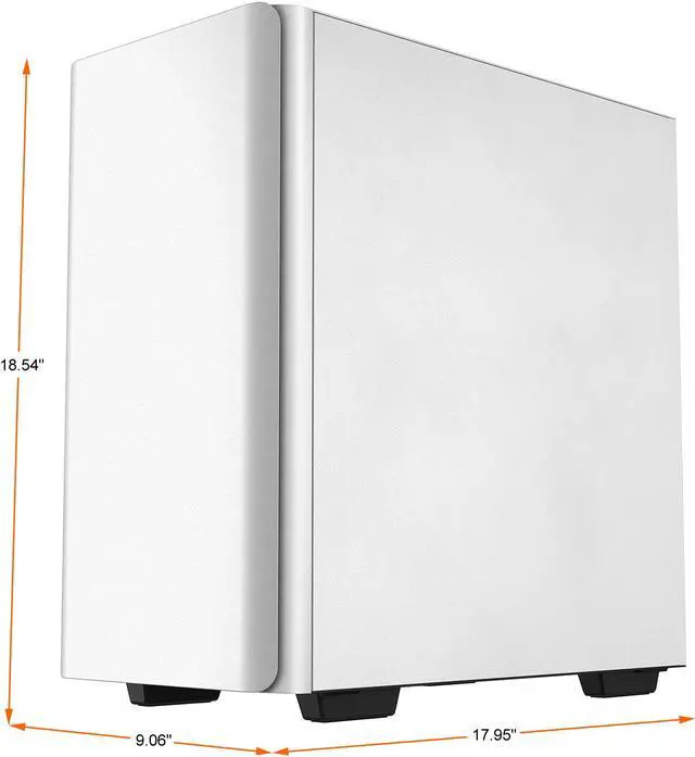 Alt view image 3 of 14 - DeepCool CK500 WH Mid-Tower ATX Case, Full-Size Tempered Glass Window, Two Pre-Installed 140mm Airflow Fans, E-ATX Motherboard Support, Front I/O USB Type-C, White