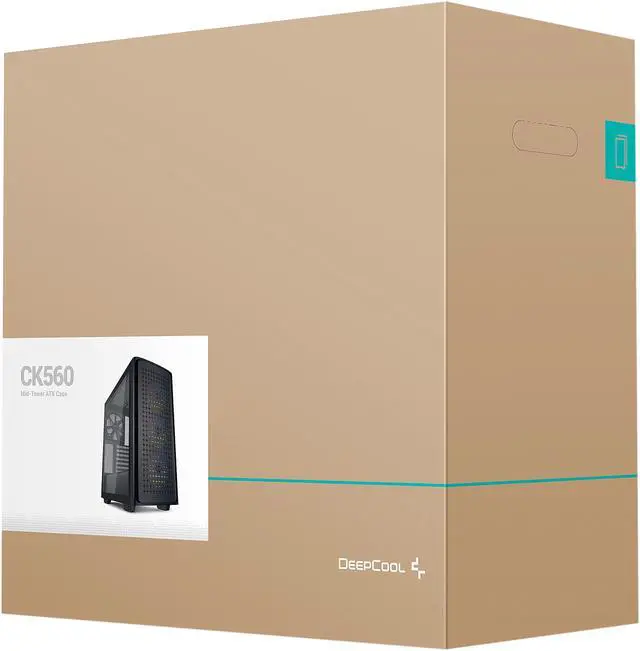 Alt view image 14 of 14 - DeepCool CK560 Mid-Tower ATX Case, Airflow Front Panel, Full-Size Tempered Glass Window, 3x 120mm ARGB Fans, 1x 140mm Fan, E-ATX Motherboard Support, Front I/O USB Type-C, Black