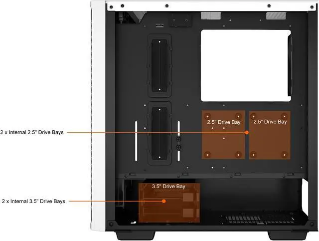 Alt view image 6 of 14 - DeepCool CK560 WH Mid-Tower ATX Case, Airflow Front Panel, Full-Size Tempered Glass Window, 3x 120mm ARGB Fans, 1x 140mm Fan, E-ATX Motherboard Support, Front I/O USB Type-C, White