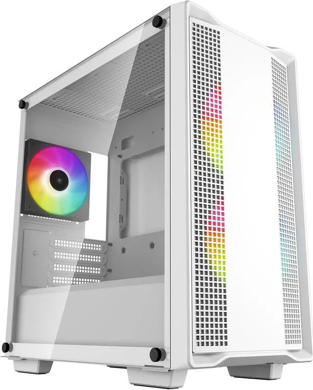 Main image of DeepCool CC360 WH ARGB M-ATX Airflow case, 3x Pre-Installed 120mm ARGB Fans, Tempered Glass Side Panel, Magnetic Top Mesh Filter, USB 3.0, White
