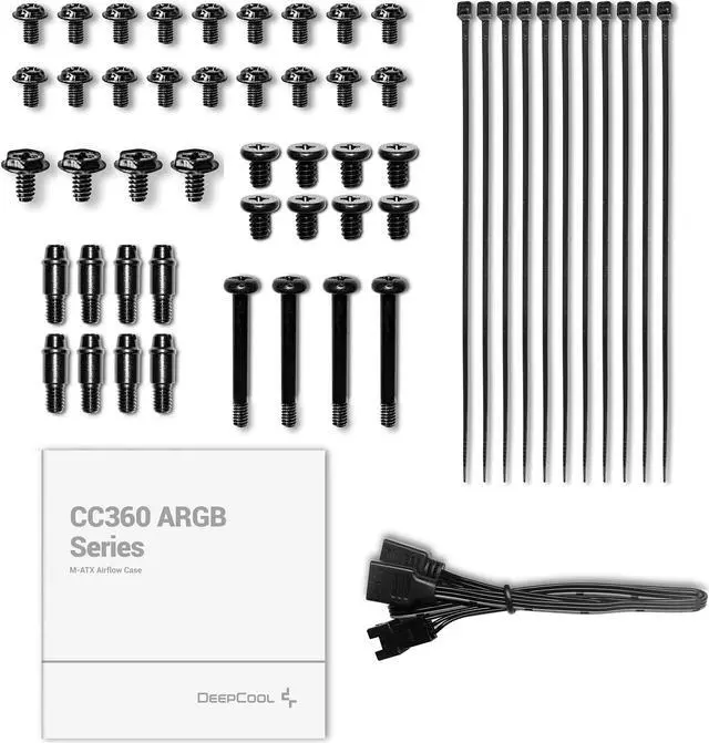 Alt view image 14 of 15 - DeepCool CC360 WH ARGB M-ATX Airflow case, 3x Pre-Installed 120mm ARGB Fans, Tempered Glass Side Panel, Magnetic Top Mesh Filter, USB 3.0, White