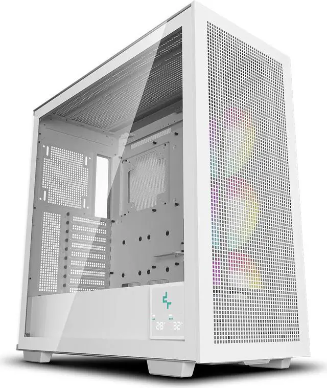 Main image of DeepCool MORPHEUS WH ATX+ Modular Airflow case, Single and Dual Chamber Configurations, Dual Status Display, Trinity 140mm ARGB Fans, Vertical Mount and Gen 4 Riser Cable, Magnetic Mesh Filters, White