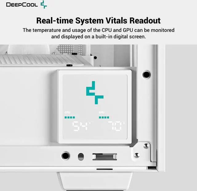 Alt view image 6 of 6 - DeepCool MORPHEUS WH ATX+ Modular Airflow case, Single and Dual Chamber Configurations, Dual Status Display, Trinity 140mm ARGB Fans, Vertical Mount and Gen 4 Riser Cable, Magnetic Mesh Filters, White