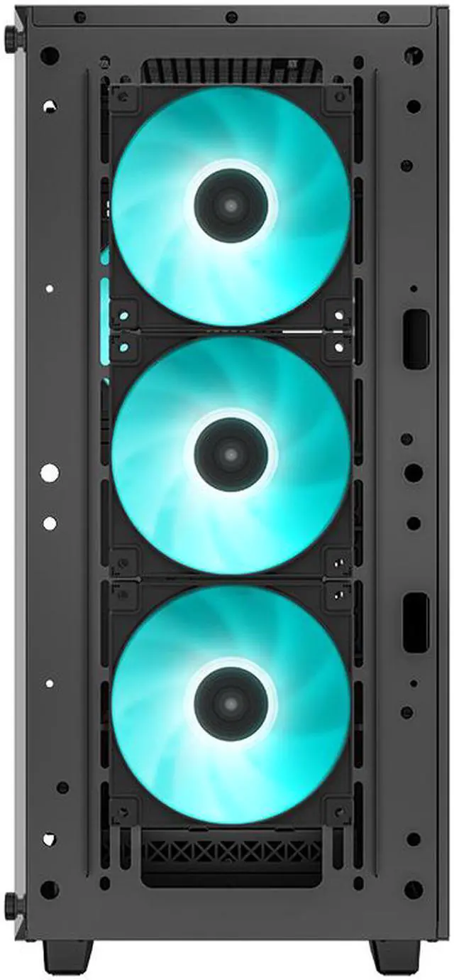 Alt view image 4 of 12 - DeepCool CC560 V2 Mid-Tower ATX PC Case, 4x Pre-Installed 120mm LED Fans, Tempered Glass Side Panel, Black