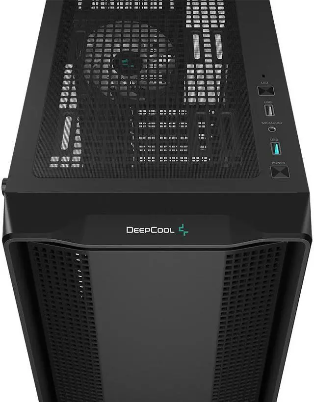 Alt view image 8 of 12 - DeepCool CC560 V2 Mid-Tower ATX PC Case, 4x Pre-Installed 120mm LED Fans, Tempered Glass Side Panel, Black