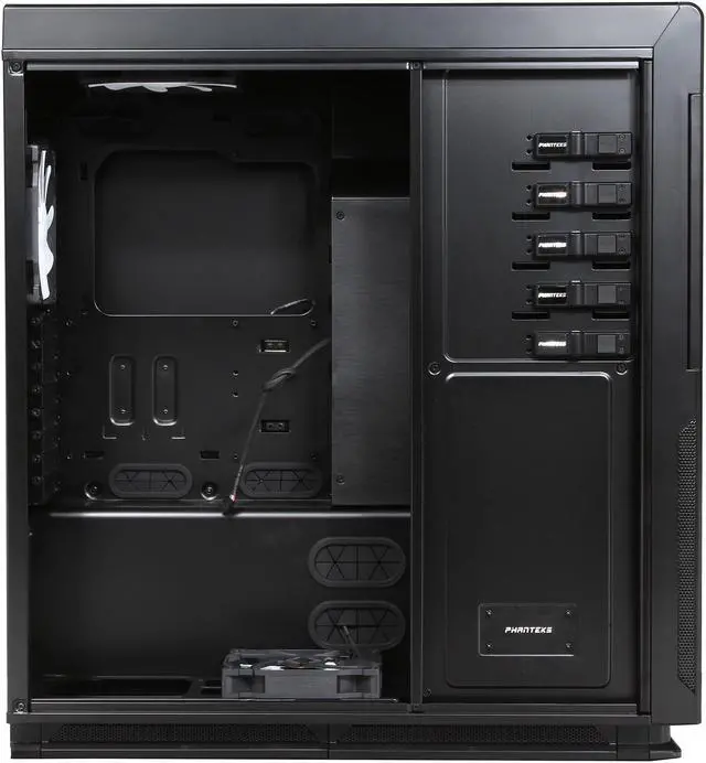 Alt view image 6 of 15 - Phanteks Enthoo Primo Series PH-ES813P_BL Black w/ Blue LED Aluminum faceplates / Steel chassis ATX Full Tower Computer Case