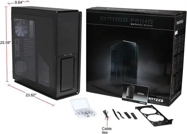 Alt view image 15 of 15 - Phanteks Enthoo Primo Series PH-ES813P_BL Black w/ Blue LED Aluminum faceplates / Steel chassis ATX Full Tower Computer Case