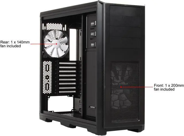 Alt view image 10 of 15 - Phanteks Enthoo Pro series PH-ES614PC_BK Black Steel / Plastic ATX Full Tower Computer Case (non-power supply cover)