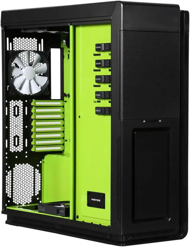 Alt view image 8 of 9 - Phanteks Enthoo Primo PH-ES813P_SGR Black / Green Aluminum / Steel ATX Full Tower Computer Case