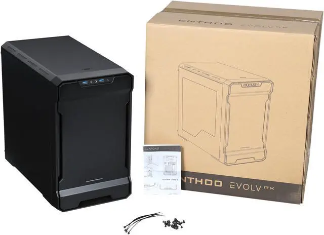 Alt view image 9 of 9 - Phanteks Enthoo Evolv ITX Series PH-ES215PC_BK Black Steel / Plastic Mini-ITX Tower Computer Case