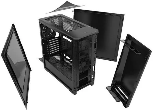 Alt view image 13 of 13 - Phanteks Eclipse P400 Series PH-EC416P_BK Satin Black Steel Side Window ATX Mid Tower Case with 10 Color RGB Downlight